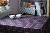 现代简约紫格餐桌布外贸时尚台布长桌布茶几布实用韩款耐脏可定做