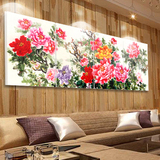 壁画客厅装饰画现代简约挂画沙发背景墙画无框画花卉花开富贵牡丹