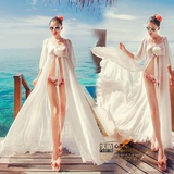 泰国三亚海边旅游度假必备性感透视沙滩裙防晒连衣裙拖地长裙仙女