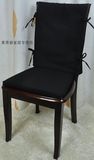 黑色纯色桌椅套件套装电脑椅垫家用椅背套定做加厚纯棉布艺海棉垫