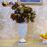 现代北欧家居装饰摆件 创意陶瓷描金花瓶花器 新房装饰品工艺品