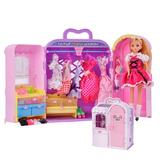 正品芭比娃娃套装礼盒乐吉儿梦幻衣柜H21C 幼儿养成儿童女孩玩具