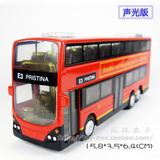 热卖 英国伦敦双层巴士 公共汽车  声光回力合金儿童玩具车模型礼