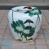 景德镇陶瓷凳子瓷器苹果凳手绘荷花凉凳户外庭院阳台抗寒抗晒坐凳