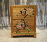 中式实木家具 樟木手工彩绘实木家具 樟木柜子 床头柜