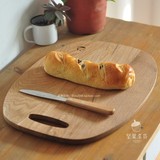 橡木制砧板 实木烘培面包板切菜板 厨房用具 原木超厚实环保无漆