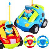 方向盘卡通电动遥控车幼儿童玩具车音乐灯光宝宝玩具1-2-3-6周岁