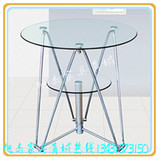 玻璃桌子圆玻璃茶几玻璃接待桌圆形茶几双层钢化玻璃餐桌简约现代
