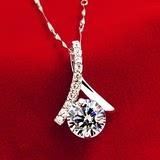 正品钻石吊坠 女项链 1克拉 群镶宝石 结婚特别生日礼物 定制祼钻