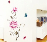 可移除墙画贴纸PVC不伤墙 沙发墙卧室餐厅书房贴纸浪漫温馨花朵