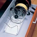 不锈钢日式多功能厨房伸缩锅架 锅盖碗盘收纳架 橱柜内间隔可调节