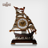 丽盛 中式古典 一帆风顺造型台钟 创意艺术座钟 个性座钟时钟 983