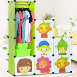 索尔诺儿童简易衣柜 加固创意卡通宝宝衣橱 时尚组装折叠小孩衣柜