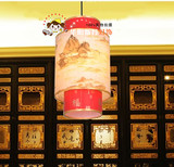新中式羊皮吊灯仿古典走廊过道灯阳台吊灯灯笼饭店餐厅包房小吊灯