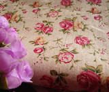 手工DIY布料 棉麻布 亚麻印花布 桌垫/盖布 门/窗帘 温馨玫瑰花