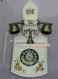 壁挂式电话机出口田园电话机挂式 仿古电话机韩国实木手绘话机