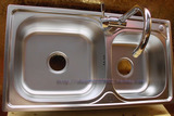 樱花水槽 100%保证304不锈钢8143不锈钢/双槽/水槽/菜盆 带龙头
