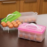 双层鸡蛋收纳盒创意手提 冰箱保鲜储物盒 厨房便携式放鸡蛋的盒子