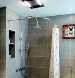 加厚L形浴帘杆 无缝接口不下垂 弧形浴室杆不锈钢材质直角浴杆