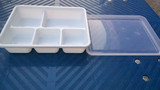 快餐盒塑料保鲜盒新料5格带盖长方形饭盒多格餐盒便当盒批发包邮