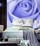 按尺寸定做蓝玫瑰大型背景墙纸 沙发背景壁画玄关背景墙纸环保