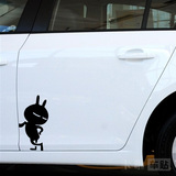 个性汽车贴纸：可爱卡通 兔斯基站立 车门贴 反光贴 划痕贴 POLO