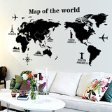 可移除世界地图墙贴画客厅卧室书房办公室沙发电视背景墙贴纸特价