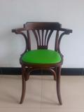 中式明椅法式家具地中海扶手实木餐椅书房椅茶室椅深咖啡胡桃棕色