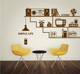 simple life 个性另类复古物品创意DIY组合 办公室书房装饰墙贴纸