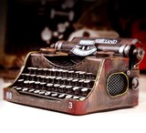 英文非中文摆设家具模型手工铁皮铁艺 蘑菇街推荐 复古老式打字机