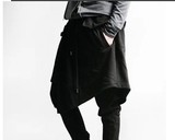 欧美韩版潮男装秋新款个性时尚中性风格带裙装休闲裙子棉质长裤