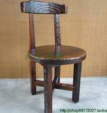 松木圆靠背椅 田园风格 实木椅子 松木凳子 休闲茶凳 餐椅 仿古色