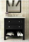 美式乡村风格落地浴室柜现代简约式橡木实木洗手洗脸盆卫浴柜组合