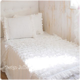 韩国浪漫天使 韩式白色海浪纯色床品四件套韩式家居床上用品