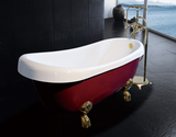 特价促销1.5米经典款式深红色贵妃缸，带脚贵妃缸，古典浴缸