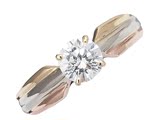 中古奢侈 真品 二手 卡地亚Cartier 钻石/0.55ct 三色金戒指 #50