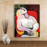 纯手绘油画 毕加索抽象画人物 梦 欧式卧室书房装饰画无框画
