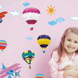 AY第五代环保墙贴壁贴 天空翱翔 儿童房幼儿园飞机热气球装饰背景