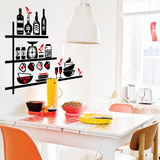 家居饰品厨房餐厅冰箱橱柜玻吧台装饰画酒瓶创意可移除平面墙贴纸
