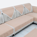 汇通家纺千方格 加厚全棉布艺沙发垫坐垫欧式防滑沙发巾套可定做