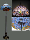 欧式古典客厅灯蒂凡尼树脂材质巴洛克高级彩色玻璃落地灯落地台灯