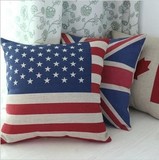 caneline棉麻国旗系列抱枕英国美国国旗户外桌椅休闲家具沙发靠垫