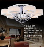 现代简约圆形水晶灯客厅灯 led温馨创意吸顶灯餐厅卧室书房饭厅灯