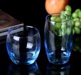 乐美雅圆形透明玻璃水杯子耐热创意茶杯 水壶 套装 果汁杯 彩色