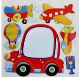 幼儿园墙面装饰品卡通立体装饰墙贴*3D纸质汽车飞机组合