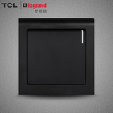 TCL罗格朗开关插座开关面板墙壁开关插座K5黑色一开双控带LED灯