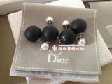 Dior迪奥 时尚两用珍珠 大小圆珠 黑+白磨砂款 拼接款 耳钉耳环