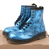 Dr.Martens1460漆皮高帮系带厚底深邃蓝复古学院文艺英伦女马丁靴