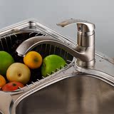 全铜新款欧式冷热水厨房龙头镀镍拉丝龙头洗菜盆水槽