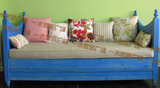 美式乡村/地中海风格实木双人沙发床定制家具做旧沙发床